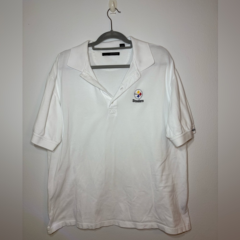 Men’s NFL Pittsburgh Steelers White Polo Shirt SZ X-Large